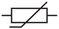 Figure 7: The classic thermistor symbol used in schematics.